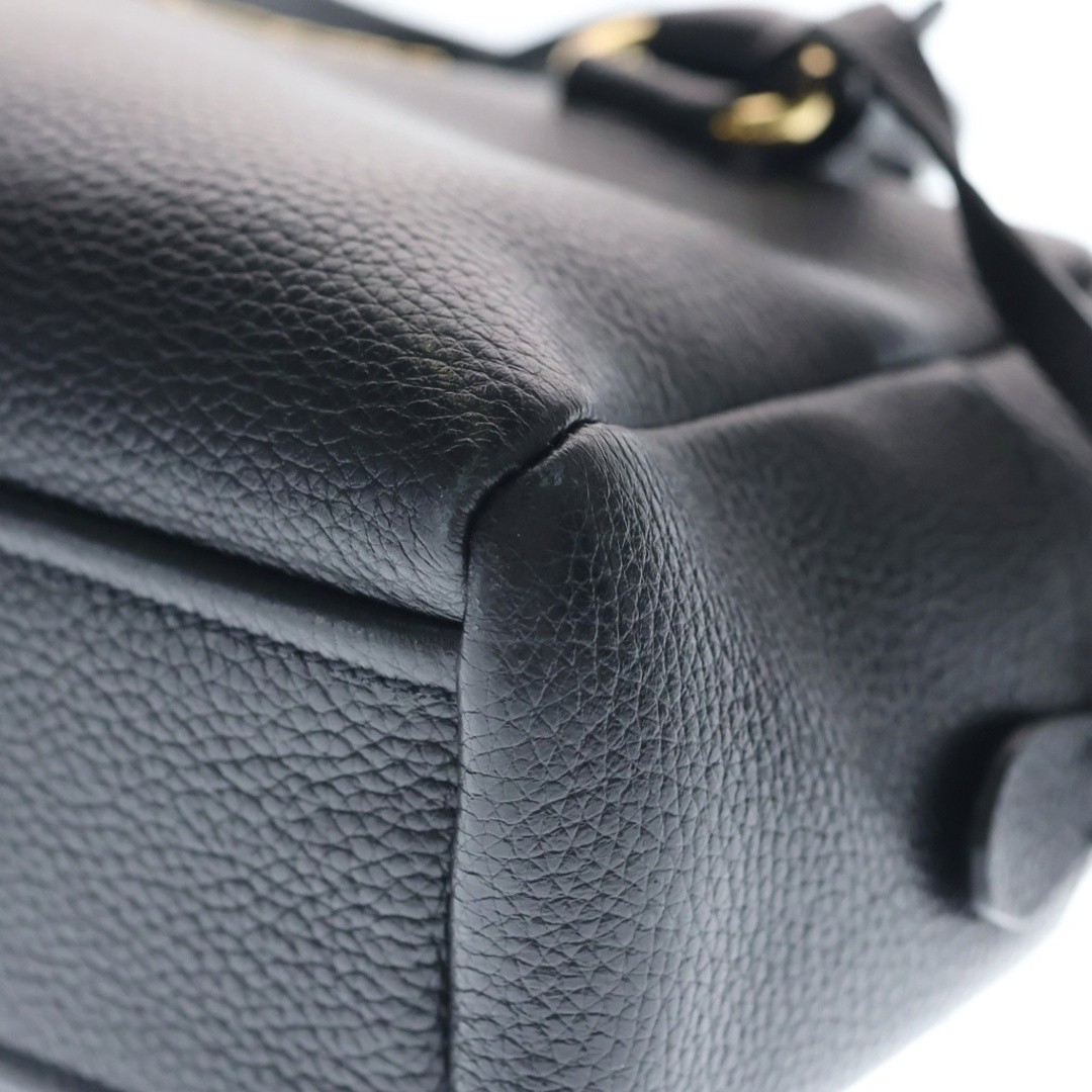 PRADA BAULETTO PELLE VITELLO PHENIX Leather Mini Handbag 1BB108 Black Used a4bc6