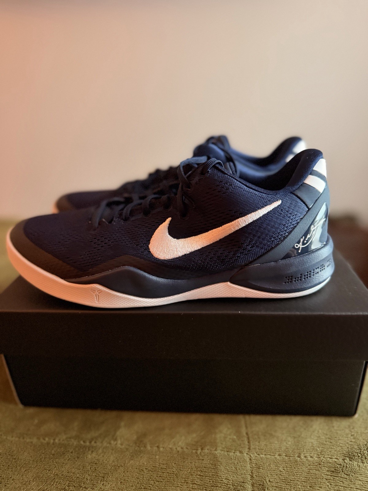 Nike Kobe VIII College Navy White Size 7 Y 8.5 W Original Box Basketball New