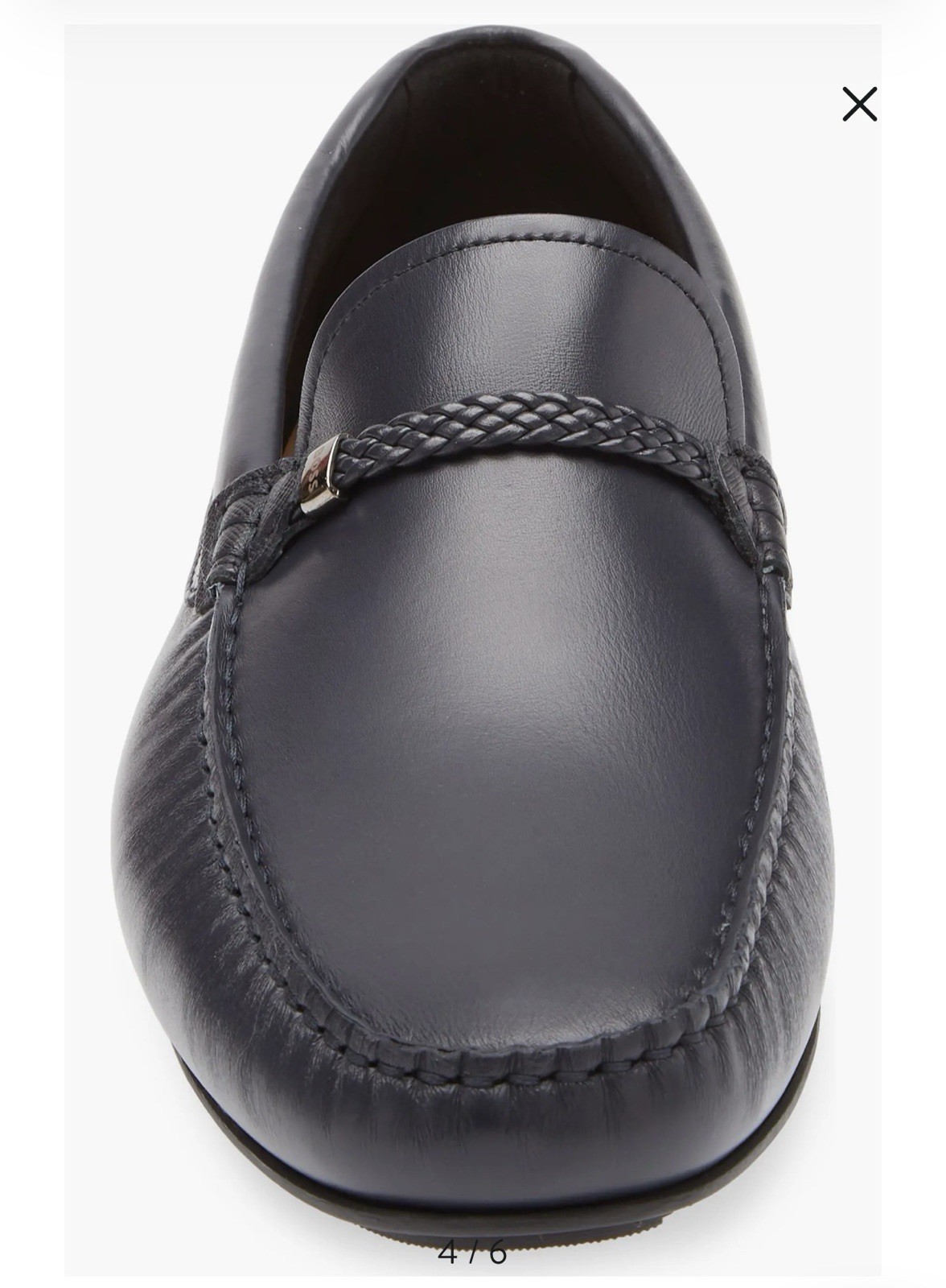 Hugo Boss Men’s Moccasins Navy Blue Leather In Size 42 Europe Made with Box New