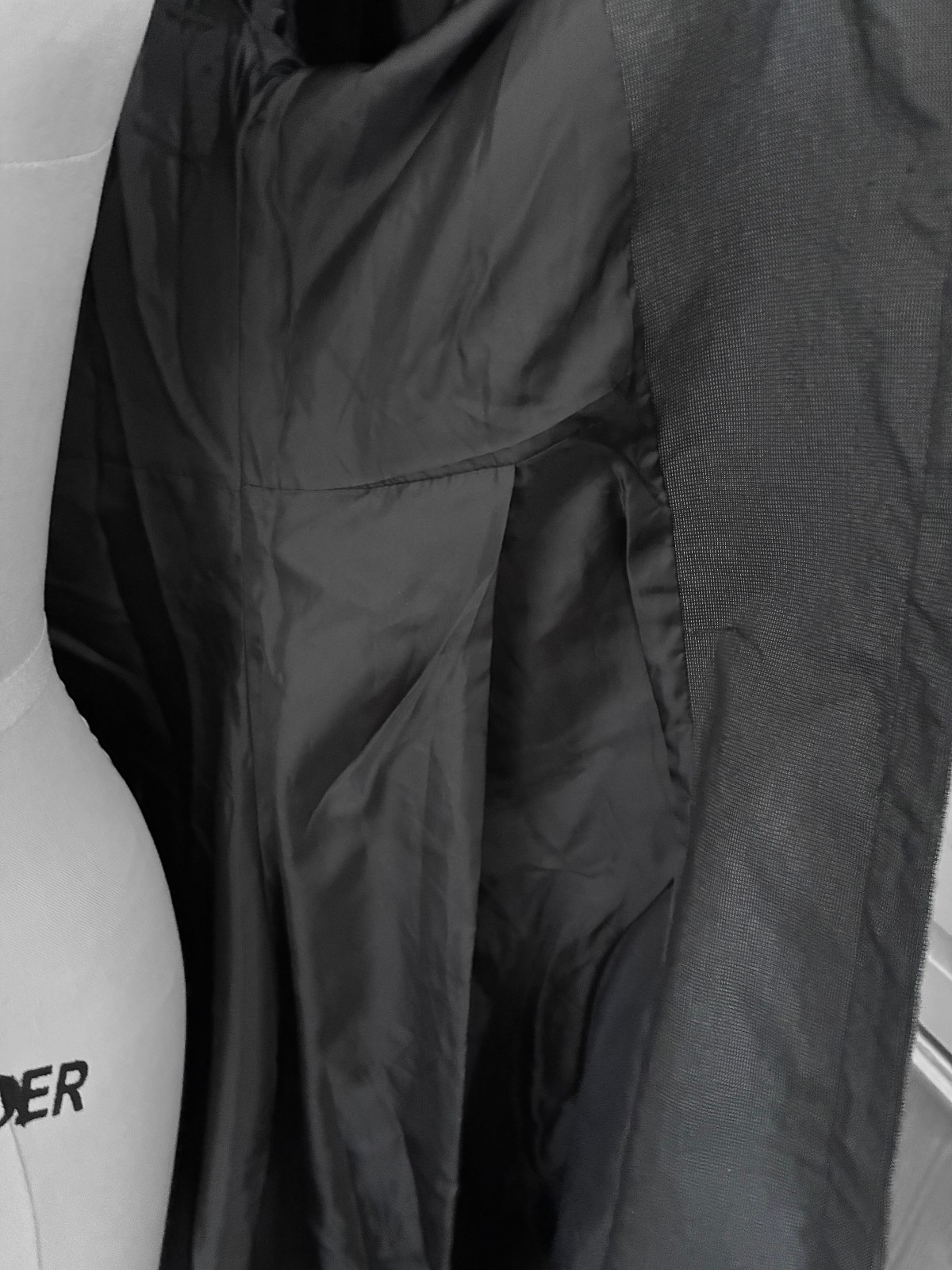 Ann Demeulemeester High Neck Asymmetrical Coat Dark Gray Black Lined Size 38 S M
