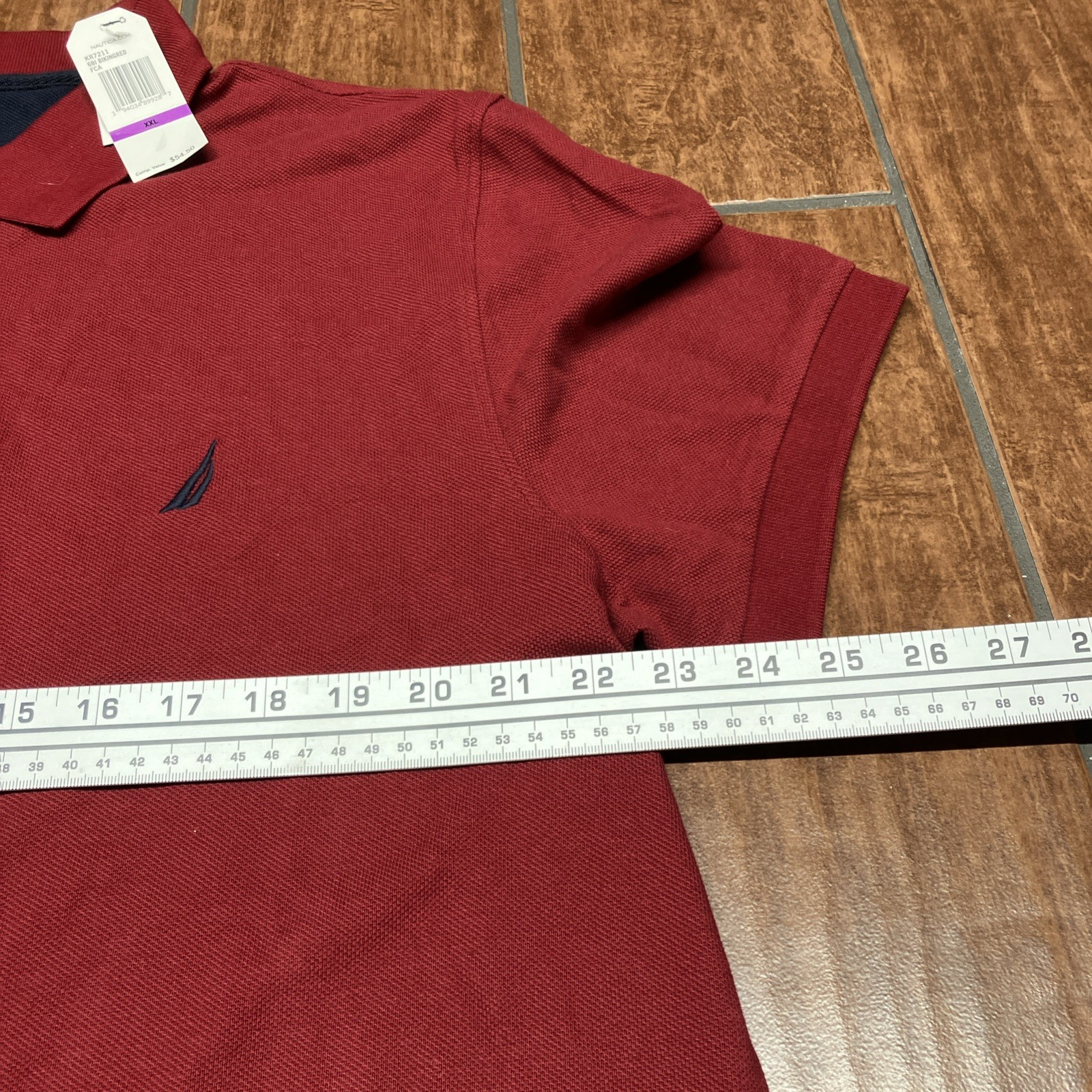 NWT Nautica Mens Slim Fit Solid Soft Interlock Knit Short Sleeve Deck Polo Shirt