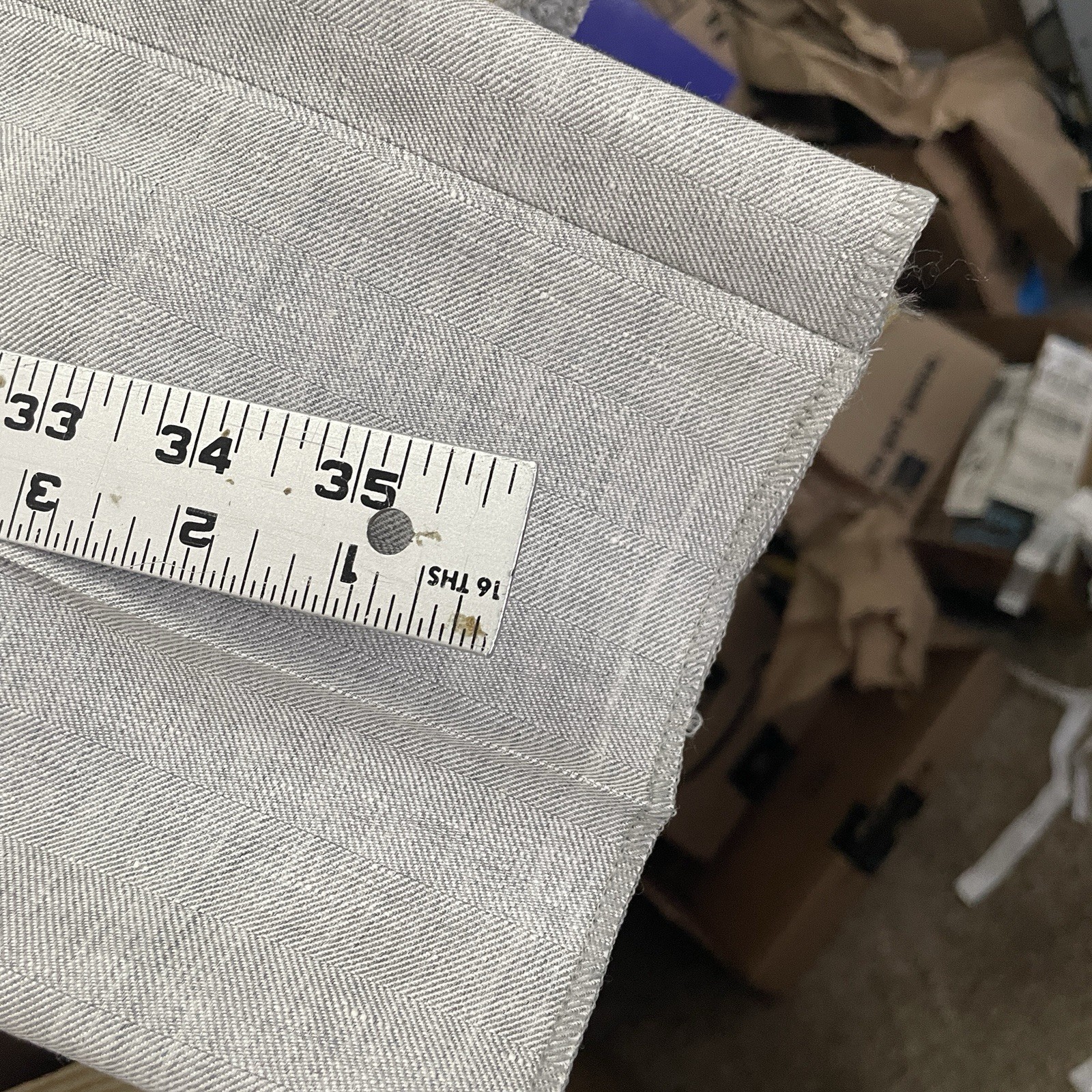 Hawes & Curtis Trouser Pant Men 32 Linen Wool Vitale Barberis Traveller Unhemmed