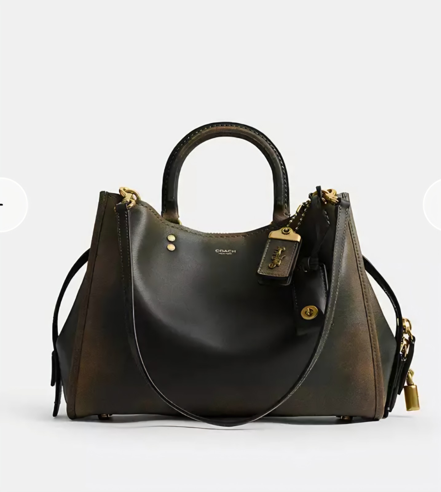 NWT Coach Loved Leather Rogue 31 Bag Brass Green Full Grain Leather CEN42 NEW!