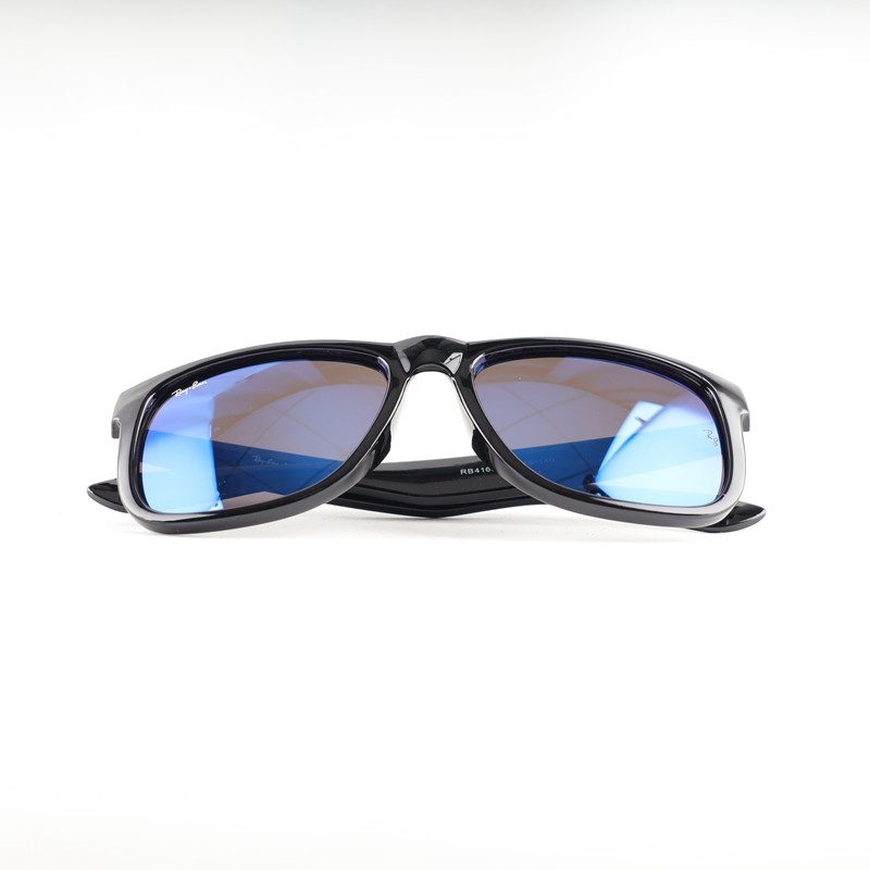 1Pcs R-B Justin RB4165 622/55 Rubber Black Blue Mirror Polarized Sunglasses 54mm