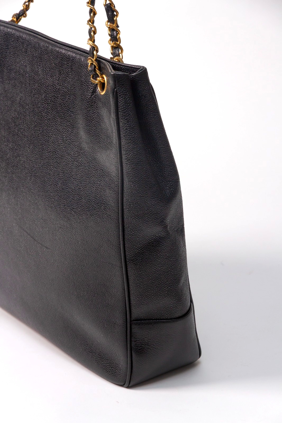 CHANEL Coco Mark Caviarskin Chain Shoulder Tote Bag USED 【Condition Rating SA】