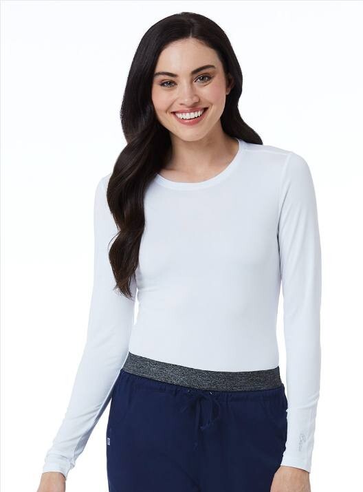 AUW – Ladies Long Sleeve Underscrub Tee, White