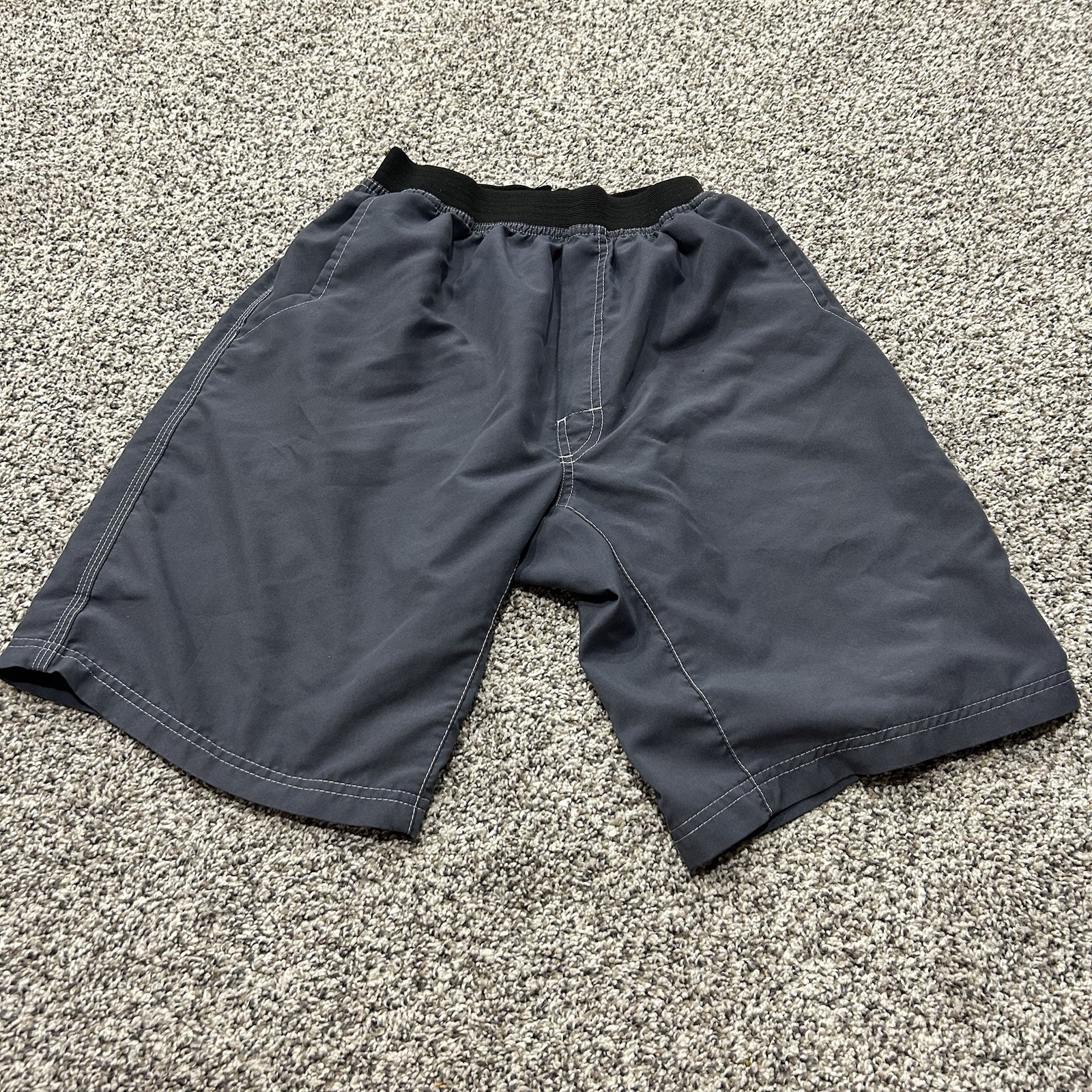 Prana Super Mojo Shorts Mens M Black Grey Waistband Gym Running