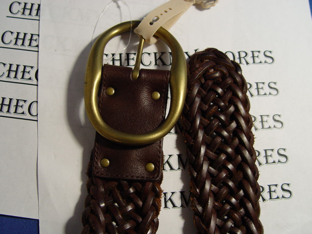 NEW LUCKY BRAND “DUNGAREES” LEATHER VOWEN BELT SZ 36