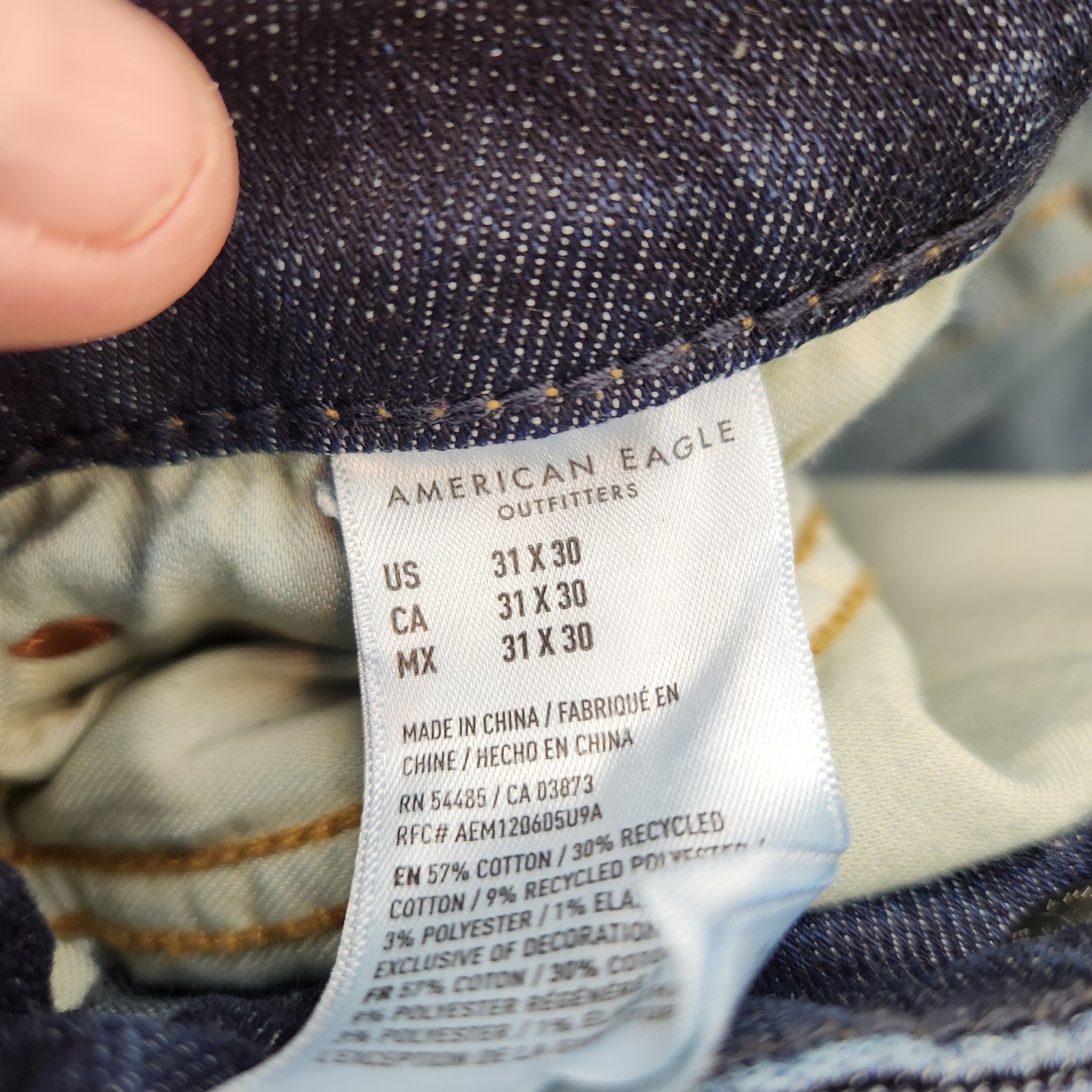 American Eagle Airflex+ Slim Jeans Mens 31×29 Dark Wash Stretch Denim 31 x 30
