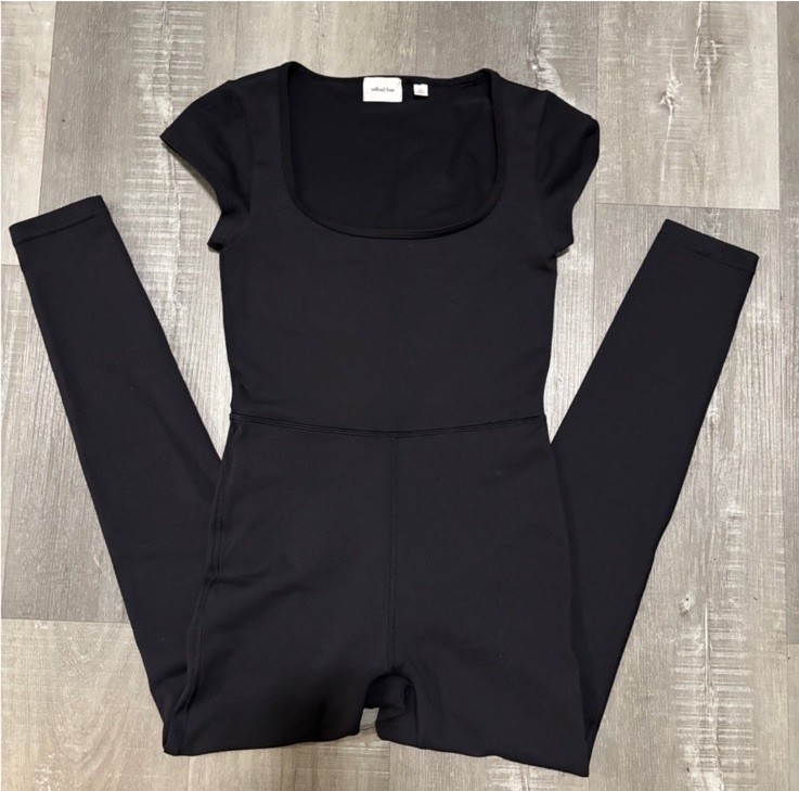 Wilfred Free Black Scoop Neck Cap Sleeve Skinny Slim Stretch Jumpsuit XS