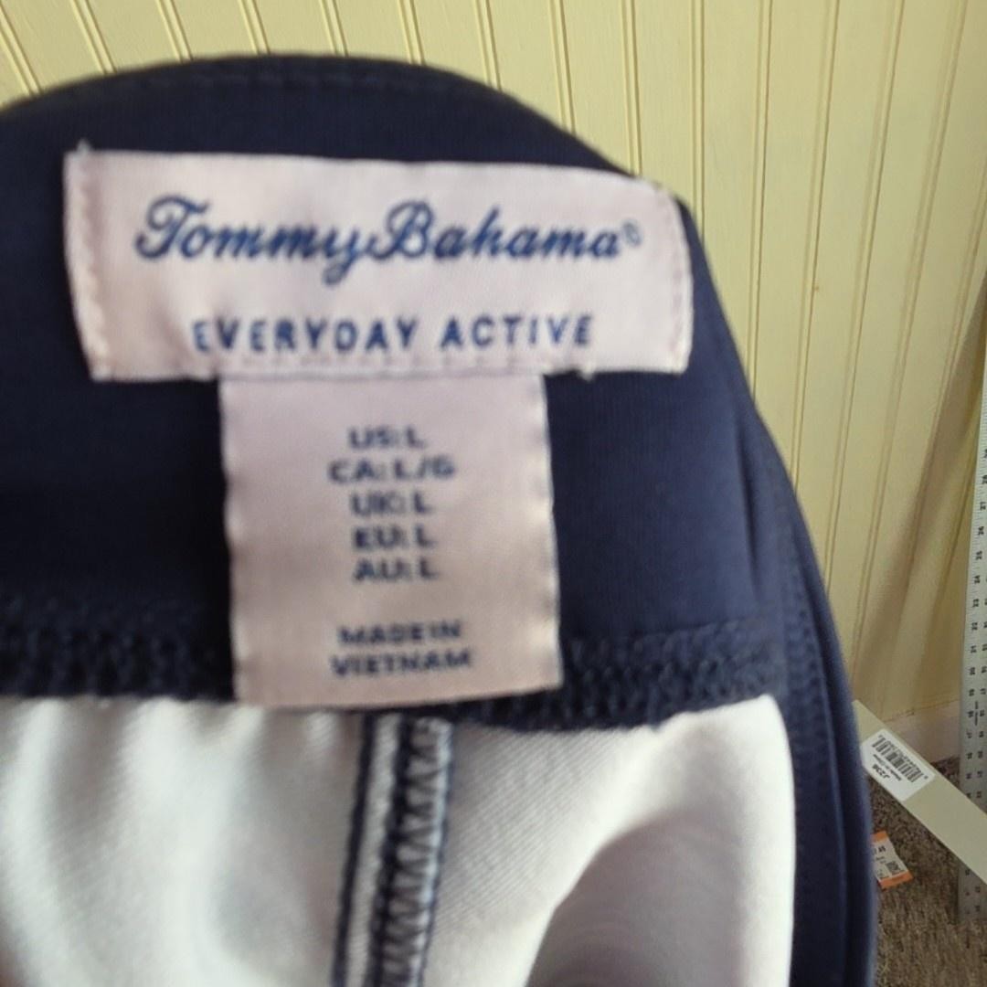 Tommy Bahama Everyday Active Pants Mens Large Blue Leaf Elastic Waist Stretch