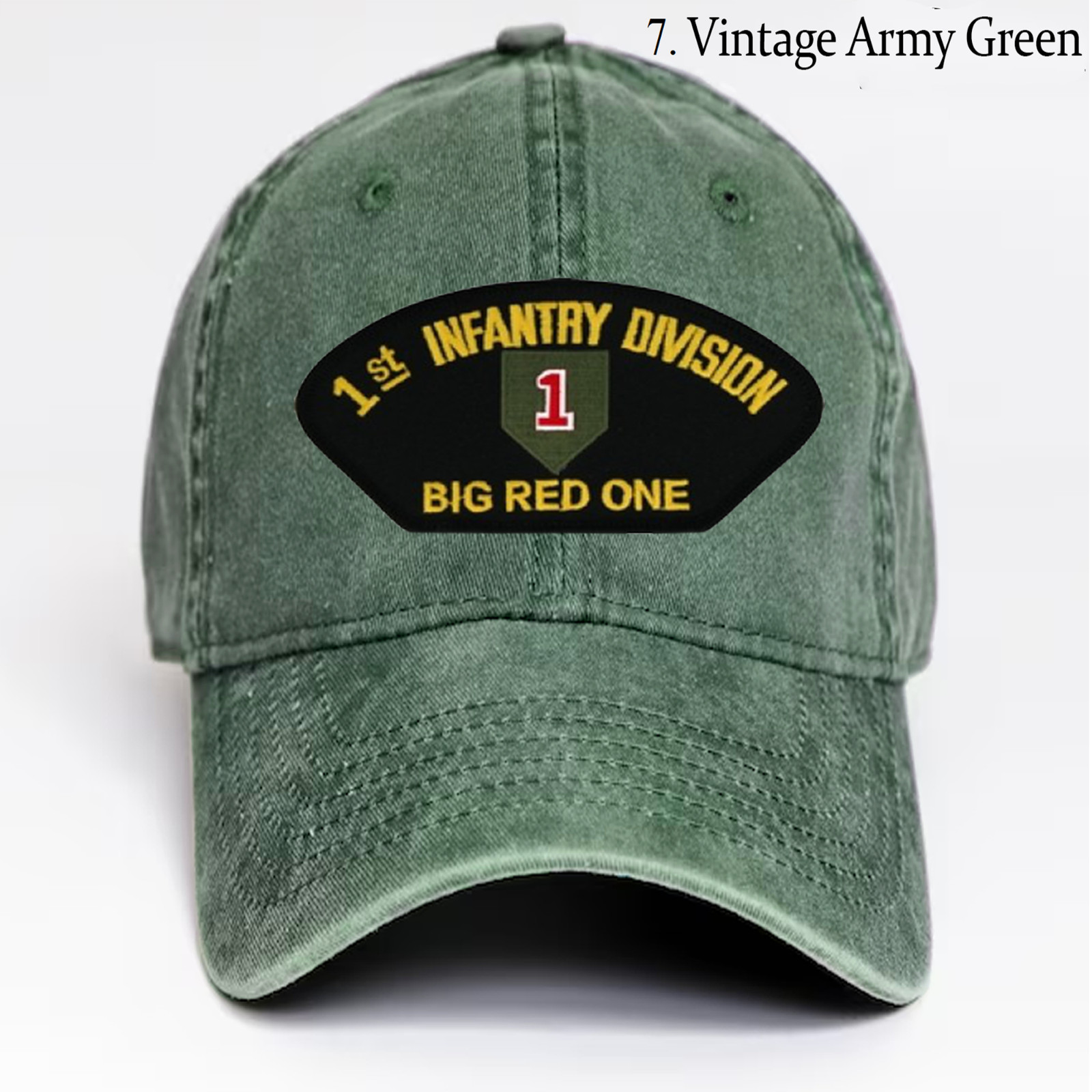 Embroidered Hat 1st Infantry Division – Big Red One, Veteran Cap, Trucker Hat