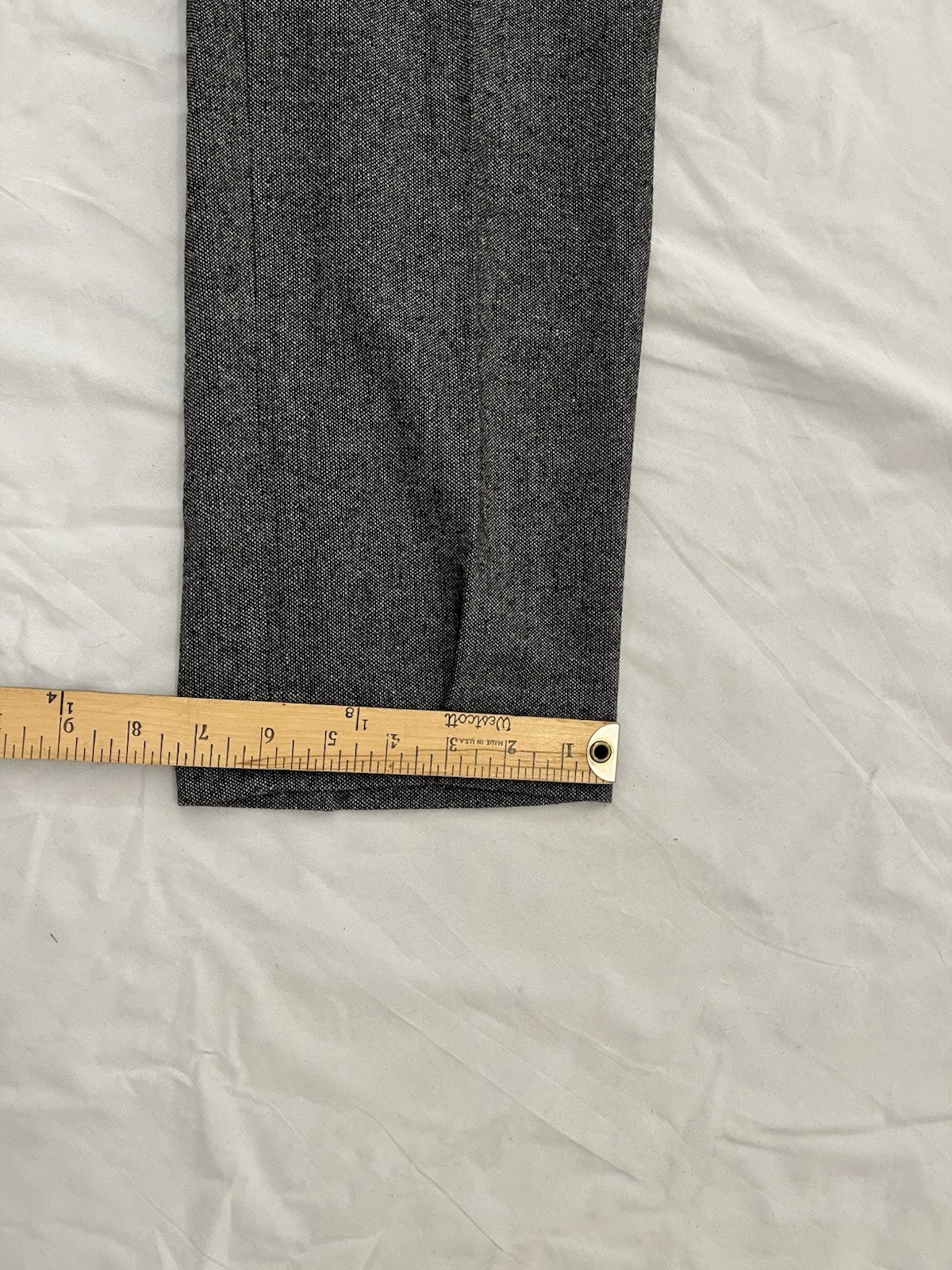 J Crew NWT Bowery Pants Mens 34×30 Gray Tweed Wool Blend Flat Front