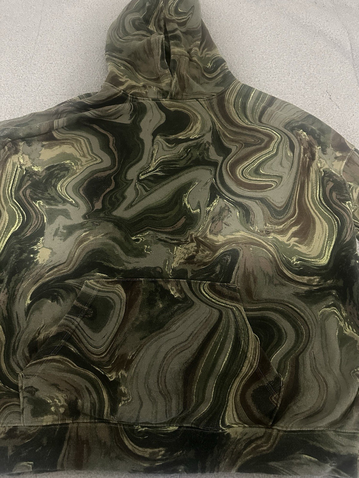 No Boundaries Green/Black Abstract Pullover Hoodie Oversized Fit Pockets S