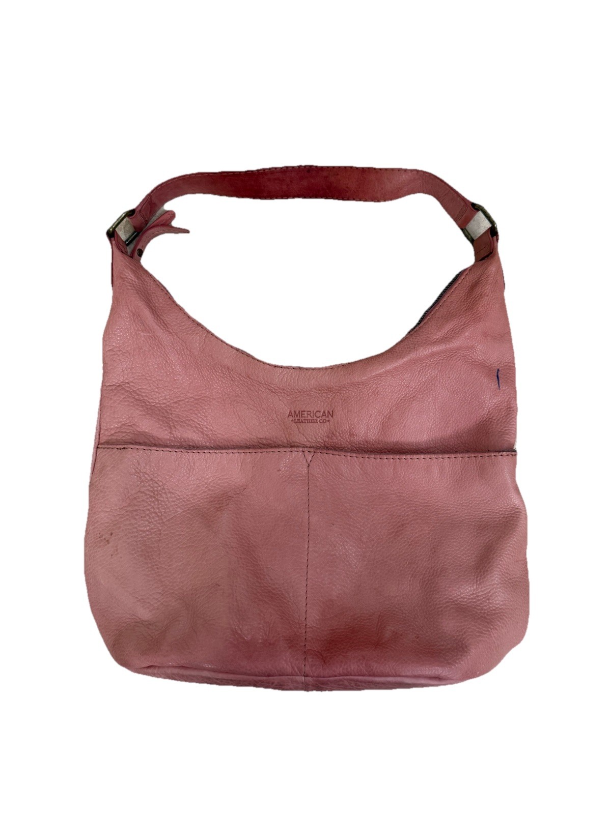 American Leather Co Shoulder Leather Handbag Pink 10×14 Vintage Good Condition