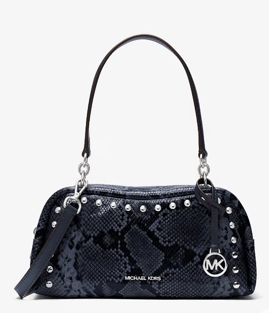 Michael Kors Cecily Small Studded Snake Embossed Shoulder Bag NWT