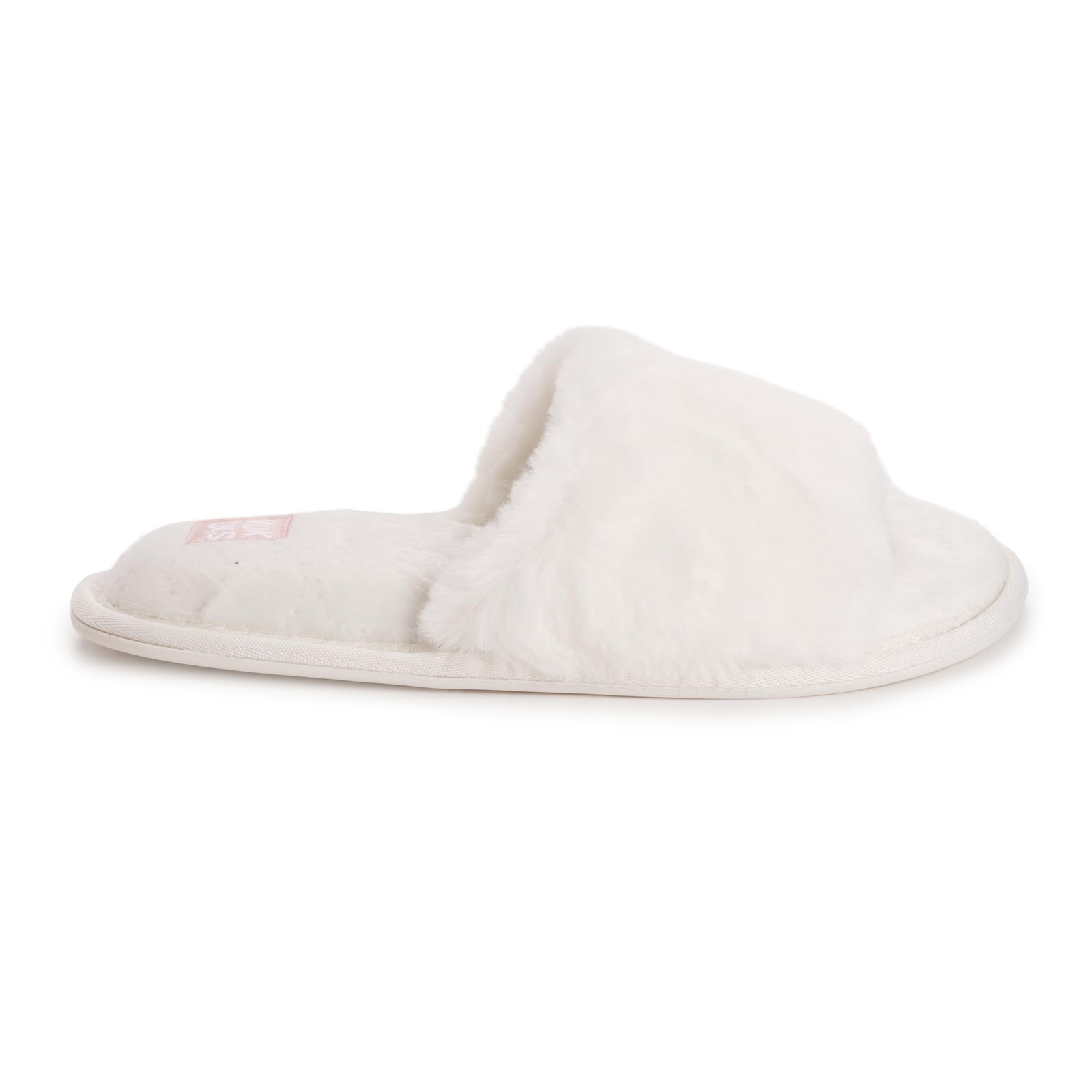 Muk Luks Women’s Sariah Slide Slipper, White, M (7-8) Medium, White