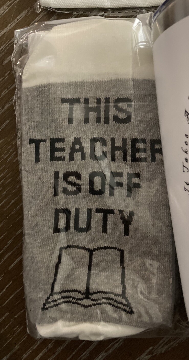 Teacher Survival Kit Appreciation Gift Pencil Pouch Cosmetic Socks Thermal Cup
