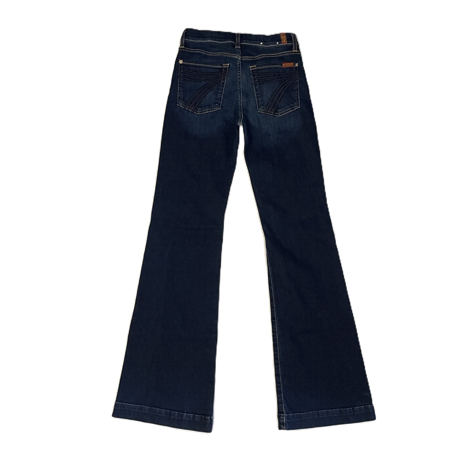 Seven For All Mankind Dojo Jeans Women’s Sz 28 /34 L Flare Leg Dark Wash Stretch