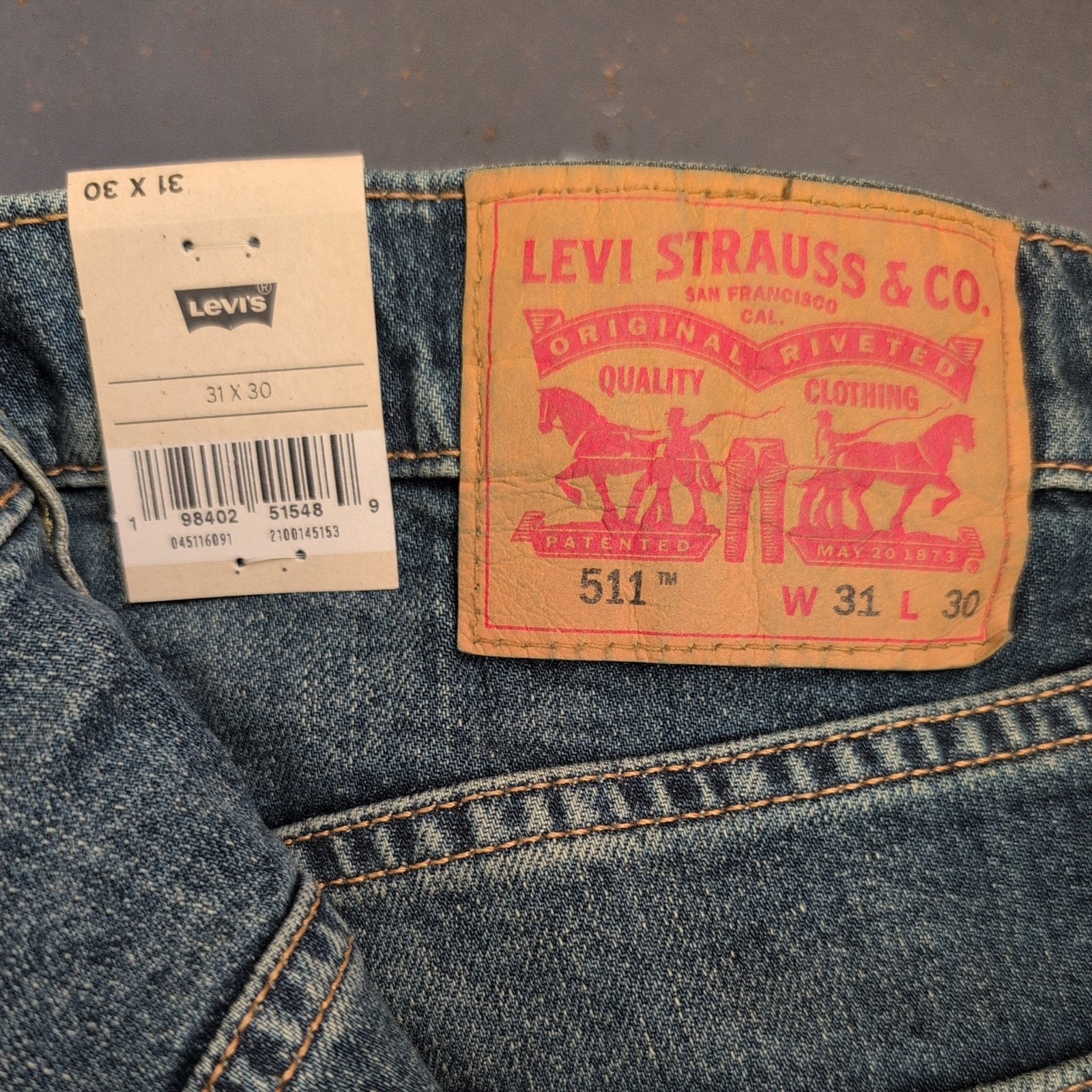 Levi’s Men’s 511 Slim Fit Jeans 31×30. New With Tags.