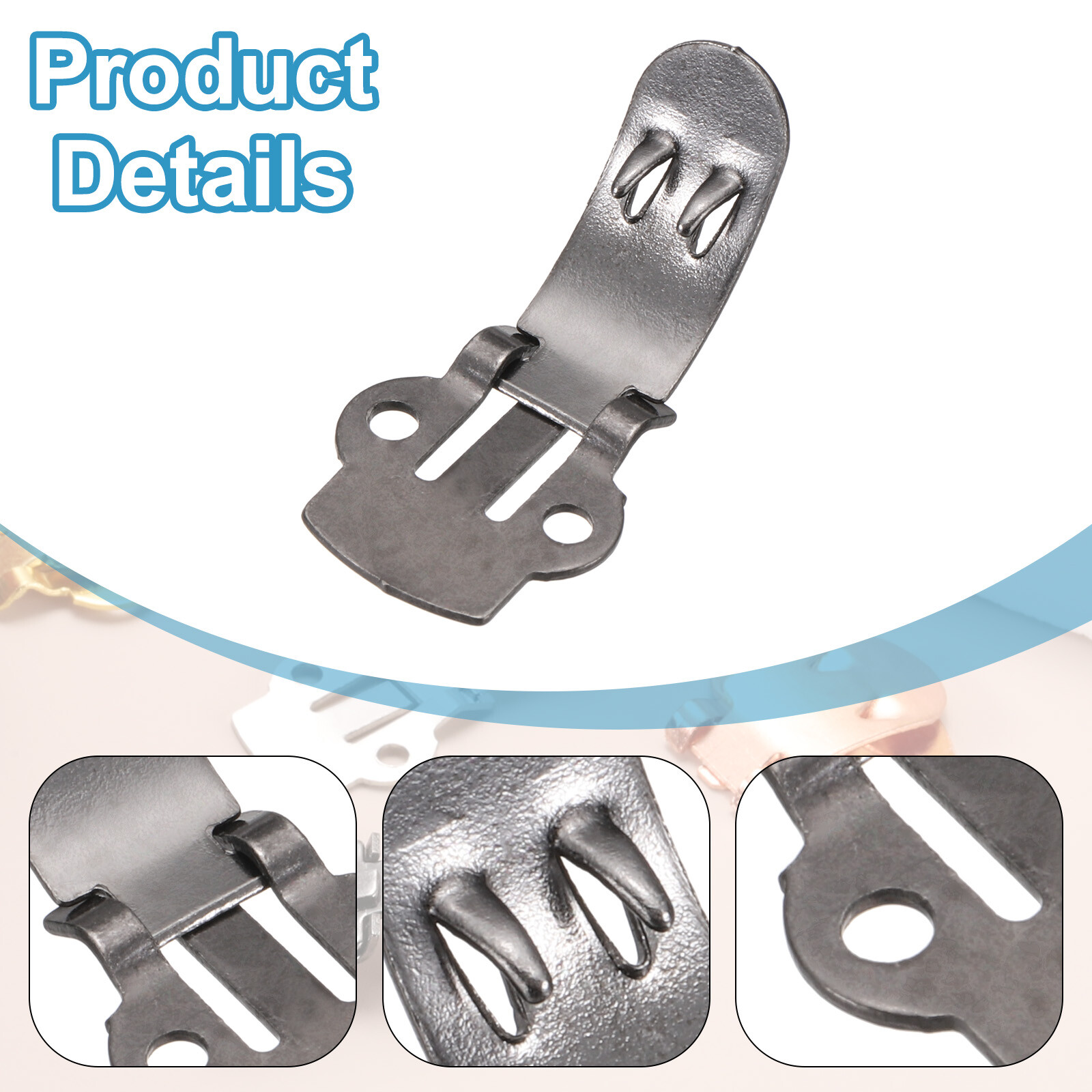 14mm x 30mm Shoe Clips Flat Blank Shoe Clips Shoe Supplies Black 10 Pcs