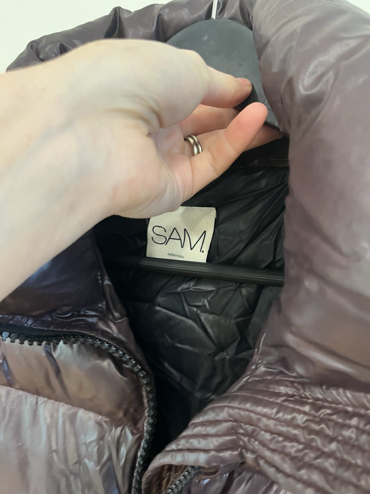 Sam Coat Down Puffer Kylie Jacket Womens XS Purple Brown Nylon