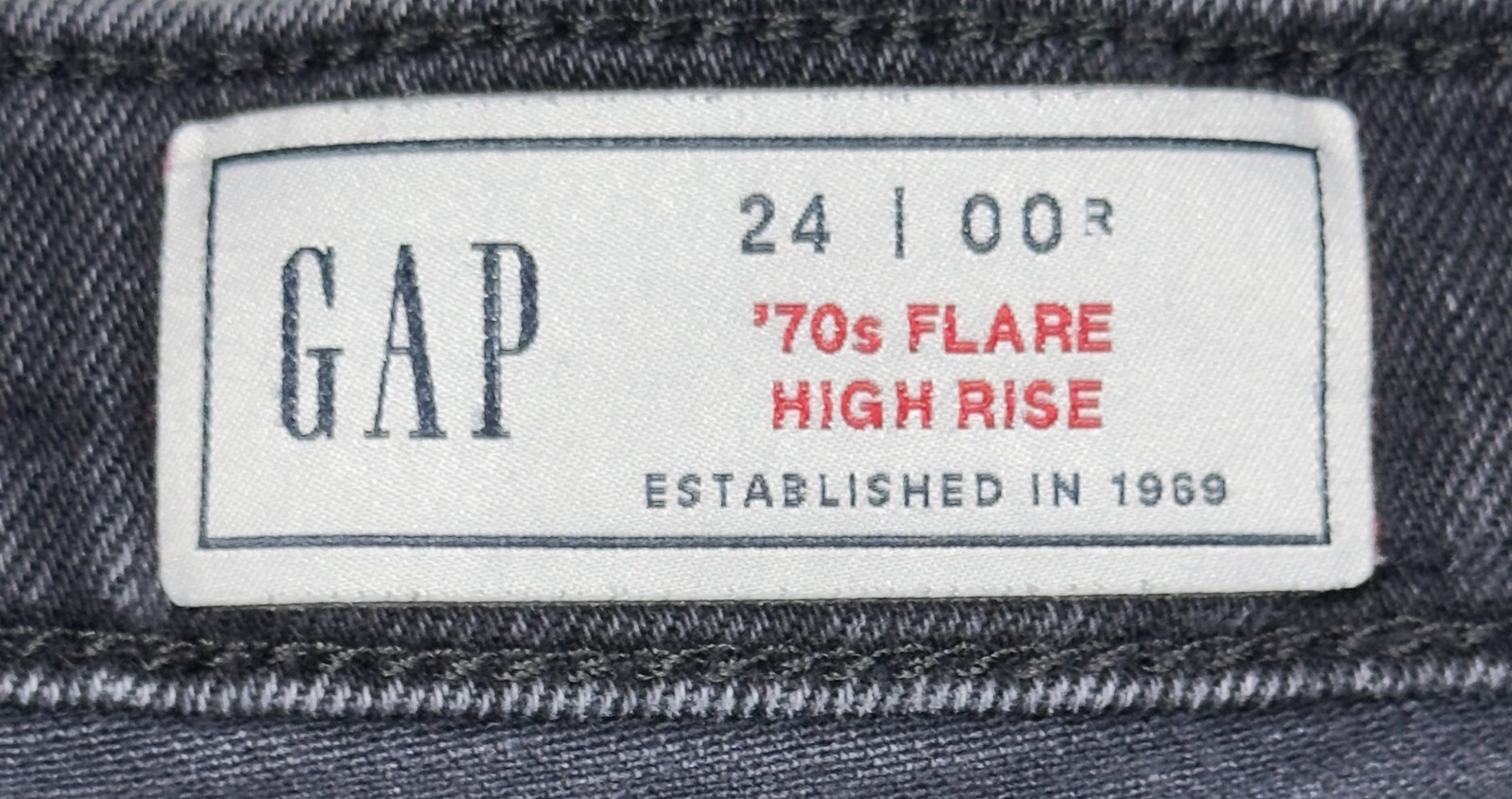 Gap Womens Black 70s Flare High Rise Patch Pocket Denim Jeans 24 00R