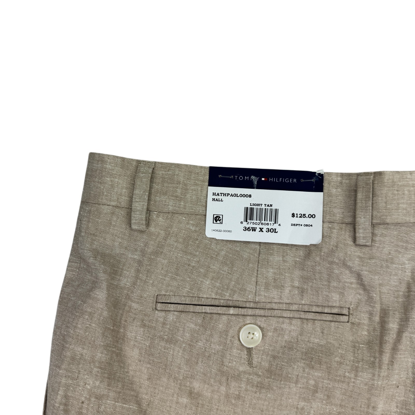 Tommy Hilfiger Mens Hall Modern Fit Linen Blend Suit Pants Tan 36×30