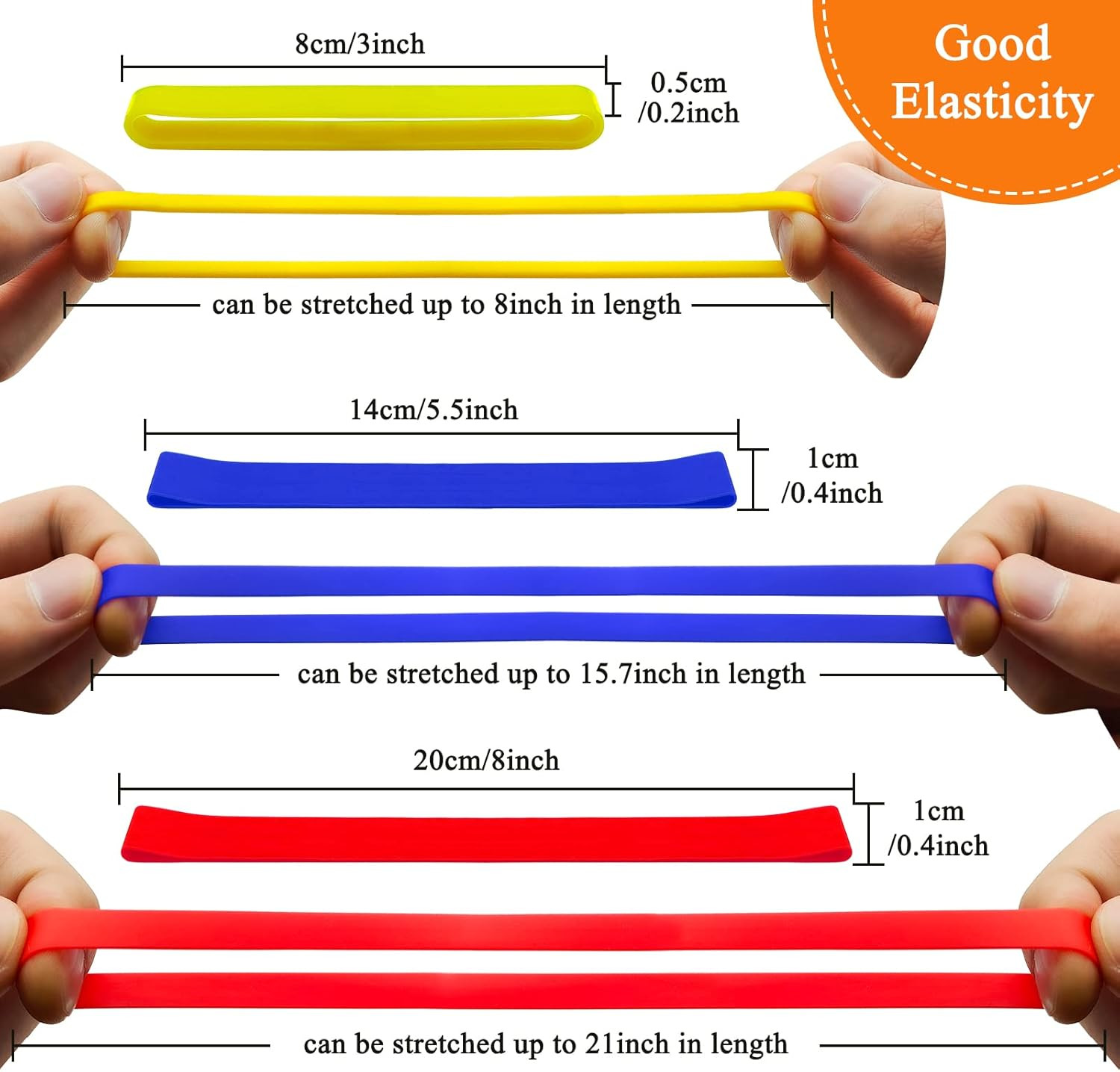 40pcs Silicone Rubber Bands Colorful Elastic Rubber Wrapping Bands Assorted C…