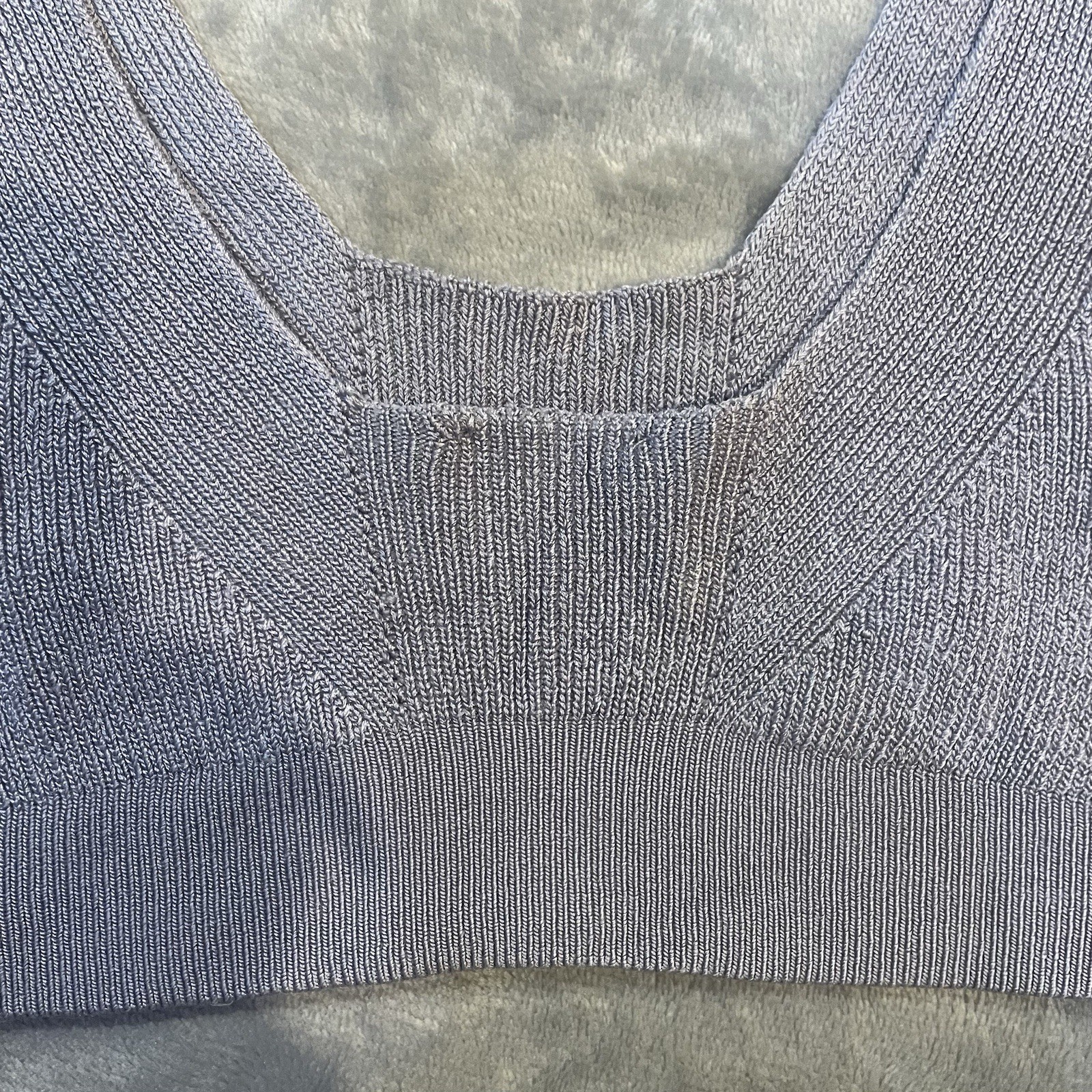 Free People Intimately Everyday Lou Scoop Bralette Lavender Purple Ribbed S/M