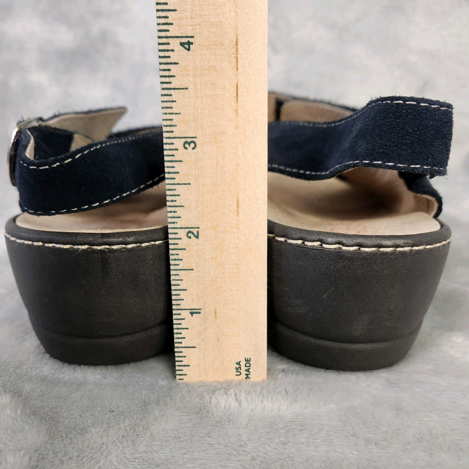 Roberta Womens Strappy Sandals Navy Blue Italy Removable Insole Leather US Sz 9M