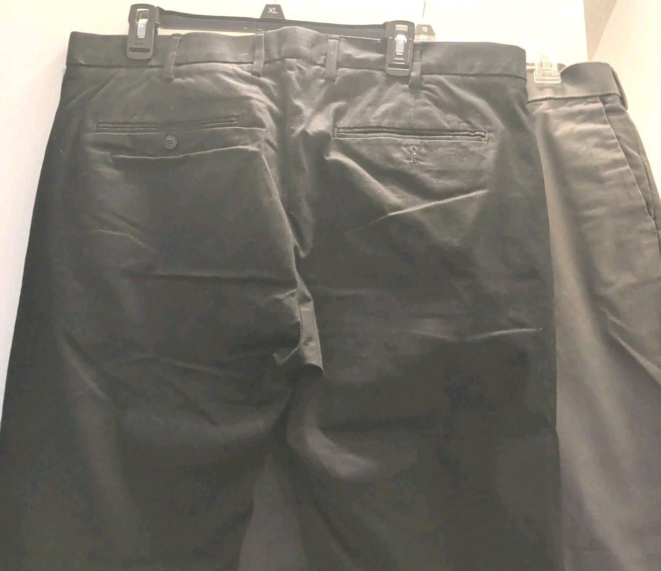 2 Pr 36 X 30 Slim Men GAP Modern Khaki Black Olive Twill Pants 4 Pockets 4 Good