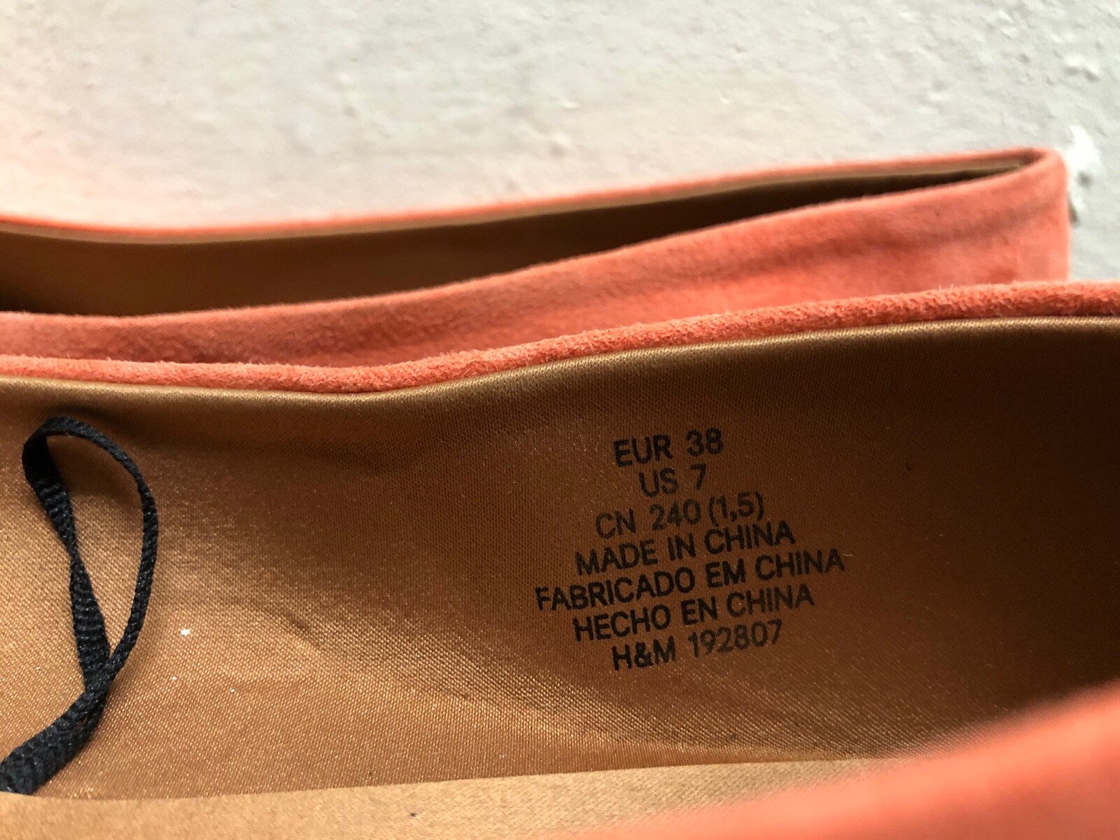 H&M Women man made materials Flats shoes -Peach color- size US 7 – EUR 38