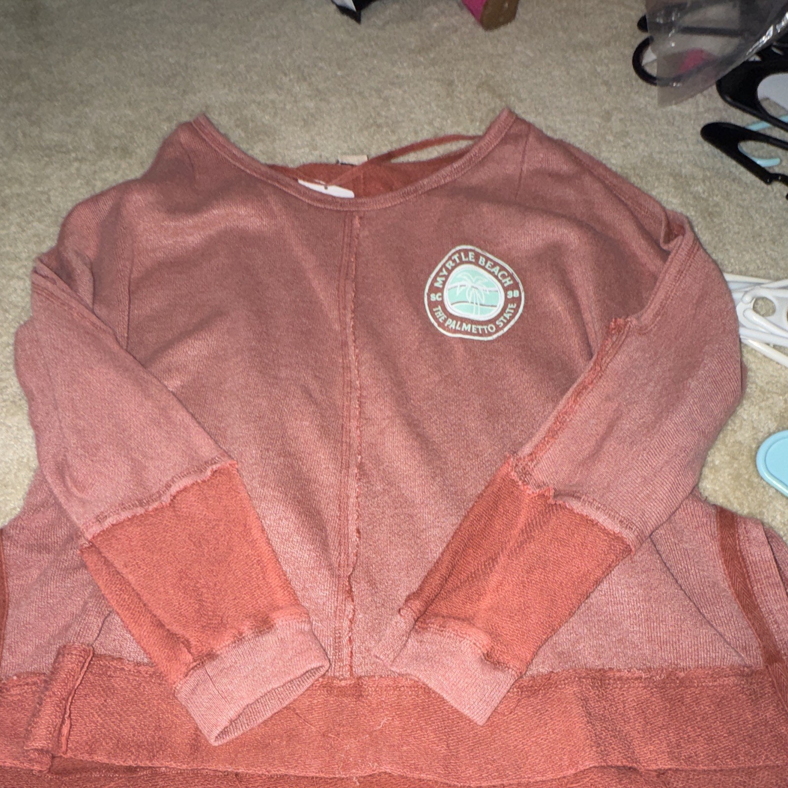 ANAMA Pink Women’s Pullover Crew Neck Graphic Sweatshirt Myrtle Beach SC M