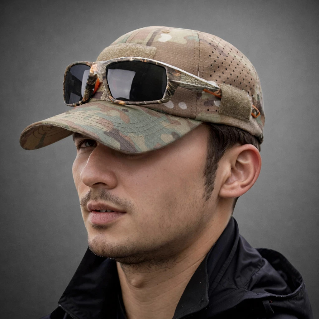 Tactical Camo Military Cap w/ Eyewear Holder Patch Outdoor Fishing Hunting Hat