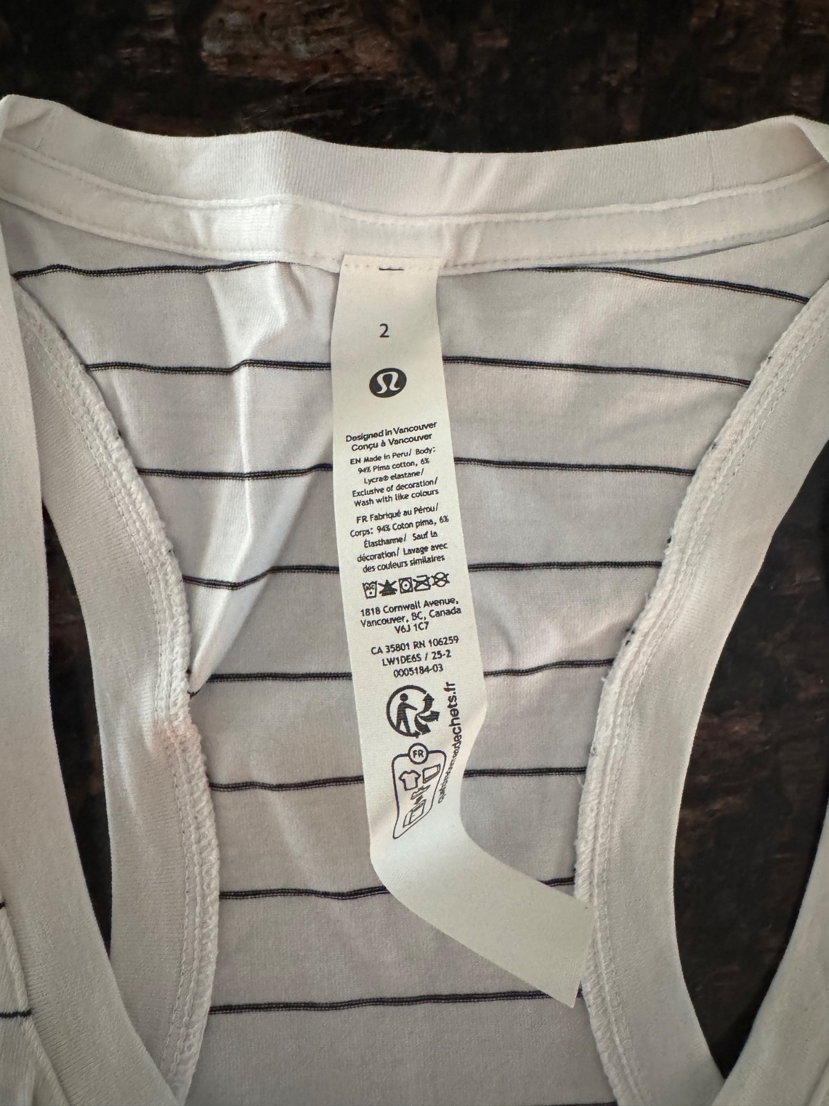 Women’s Lululemon Love Tank- Black Stripe, 2