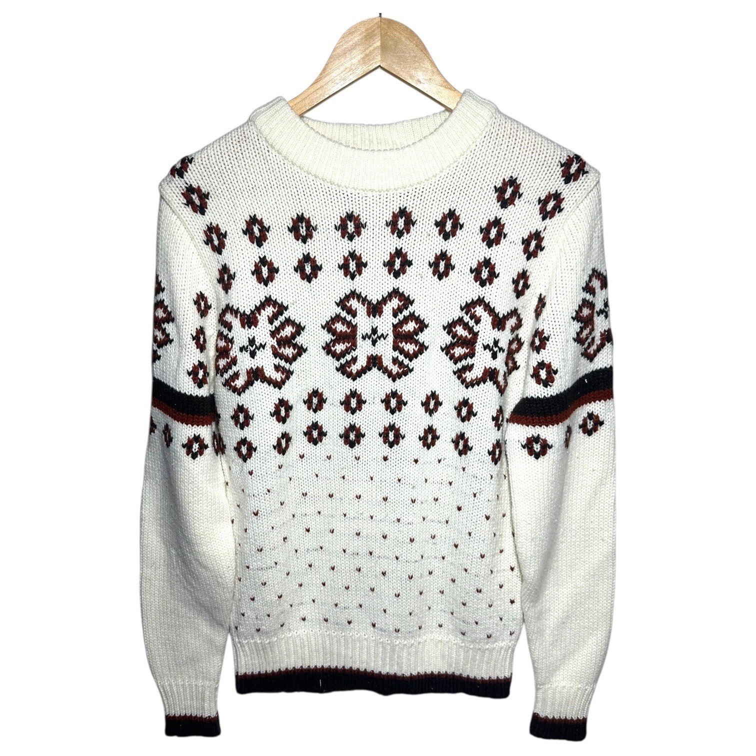 Atkinson Cream Size M Fair Isle Knit Sweater Women’s Long Sleeve Crew Neck