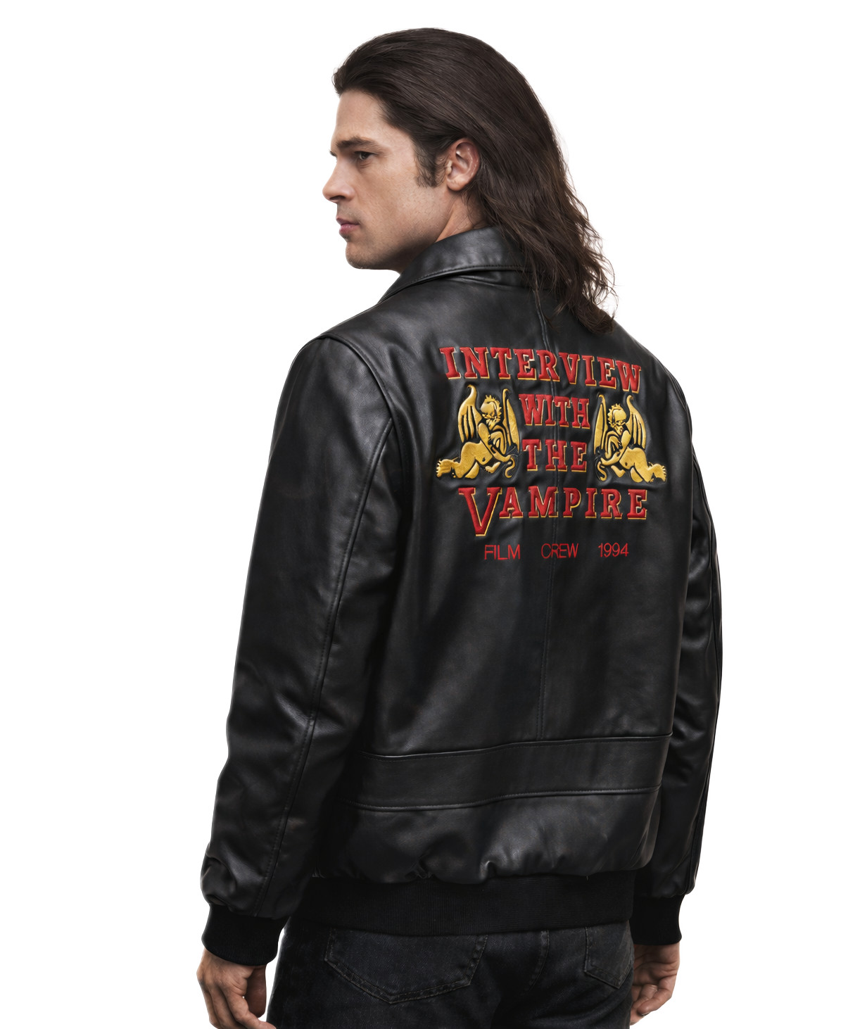 Interview with The Vampire Handmade Real Leather Black Jacket Gothic Costum Coat