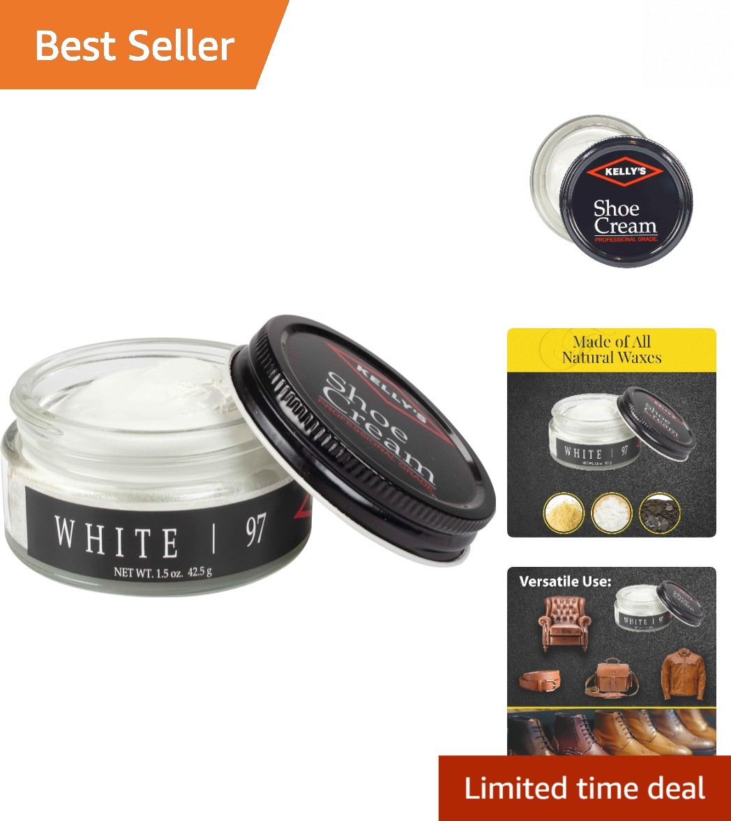 White Shoe Polish 1.5 oz – Made in USA, Professional Leather Care Solution