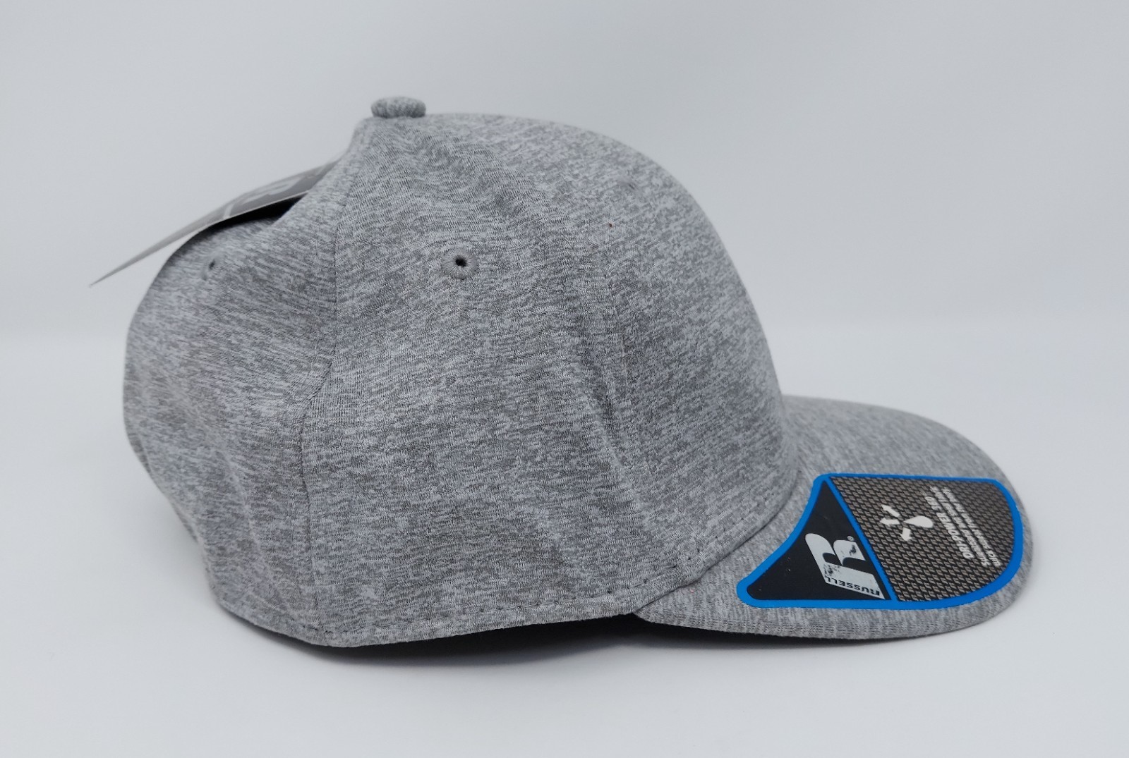 Russell Dri-Power 360 Baseball Cap Gray S/M Stretch Fit Moisture Wicking NWT