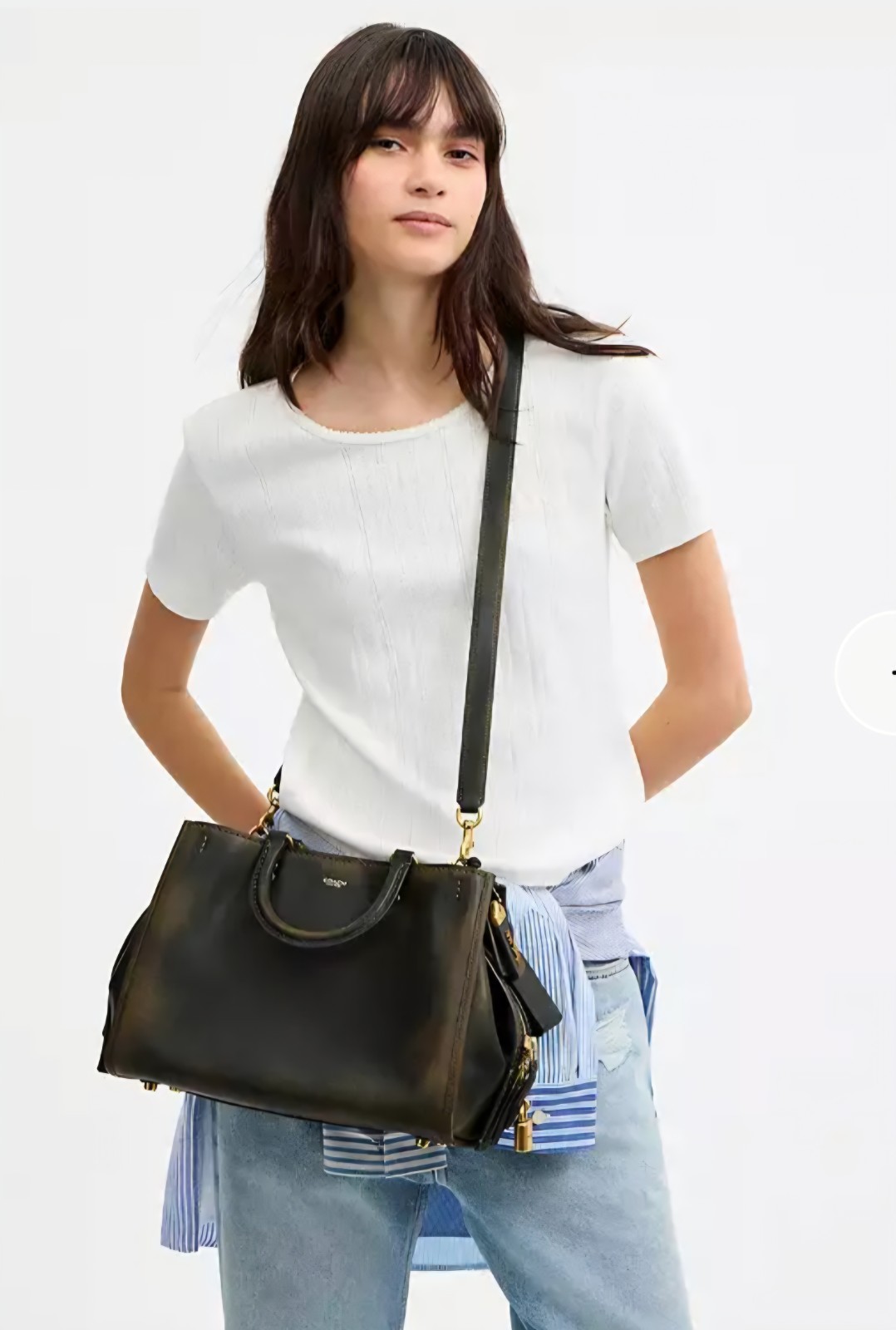 NWT Coach Loved Leather Rogue 31 Bag Brass Green Full Grain Leather CEN42 NEW!