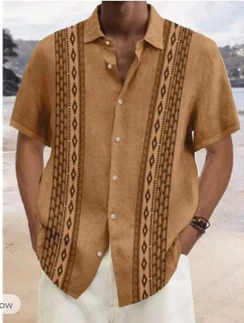 Mens Short Sleeve Button-Up Cuban Guayabera Beach Wedding Dress Shirt Casual NEW