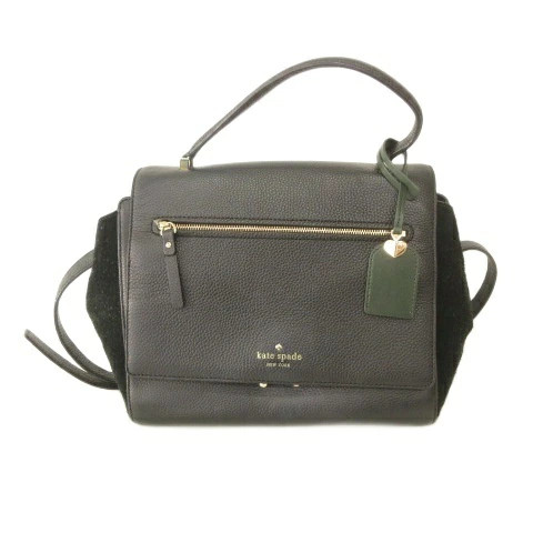 Used Kate Spade 2WAY Flap Shoulder Bag Side Suede PXRU5844 Black Vector Secondha