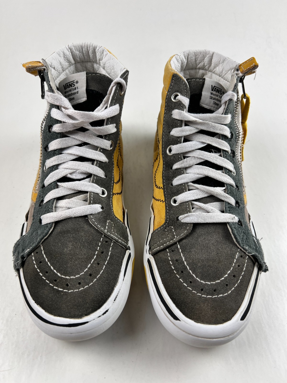 Vans SK8-Hi CAP Deconstructed Gray Mustard High Tops Men 8 Women 9.5