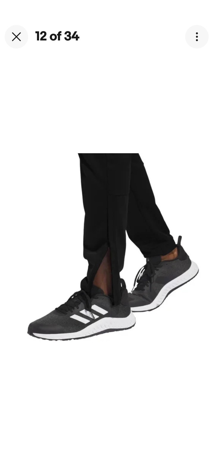 ADIDAS Tricot Men’s Size Large Black/Black Stitched Logo 12″ Leg Zip Track Pants
