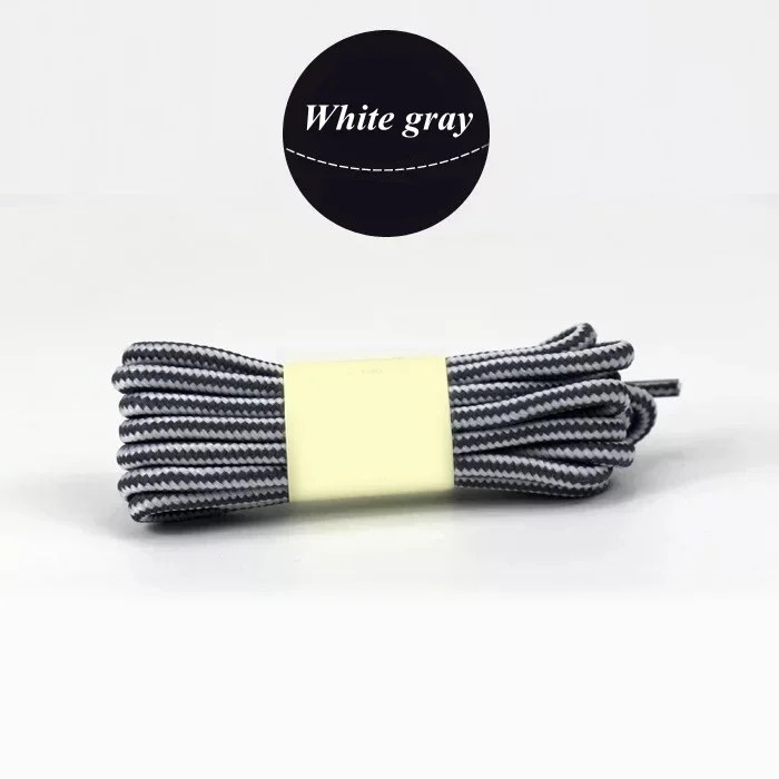 1 Pair Outdoor Boots Shoelaces Striped Double Color round Hiking Walking Sports