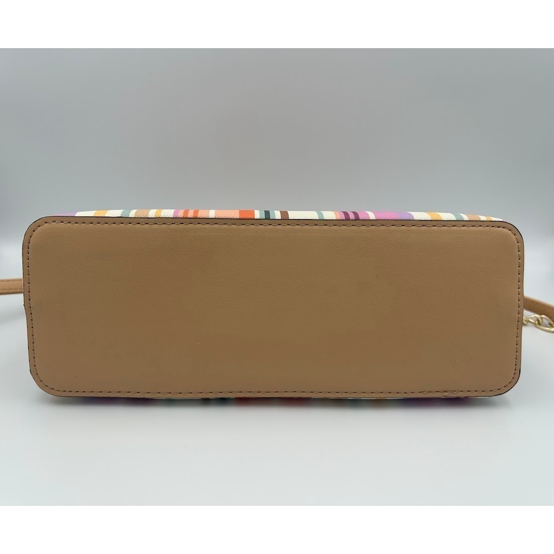 Nanette Lepore Multicolor Stripe Crossbody Bag Goldtone Hardware Vegan Leather