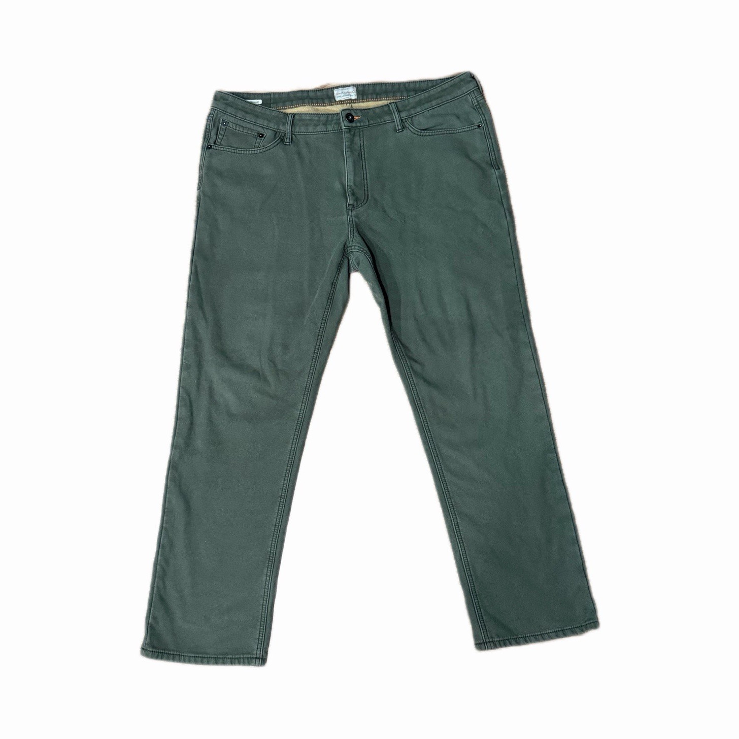 Weatherproof Vintage Men’s Green Canvas Pants Straight Leg Regular Fit 40W