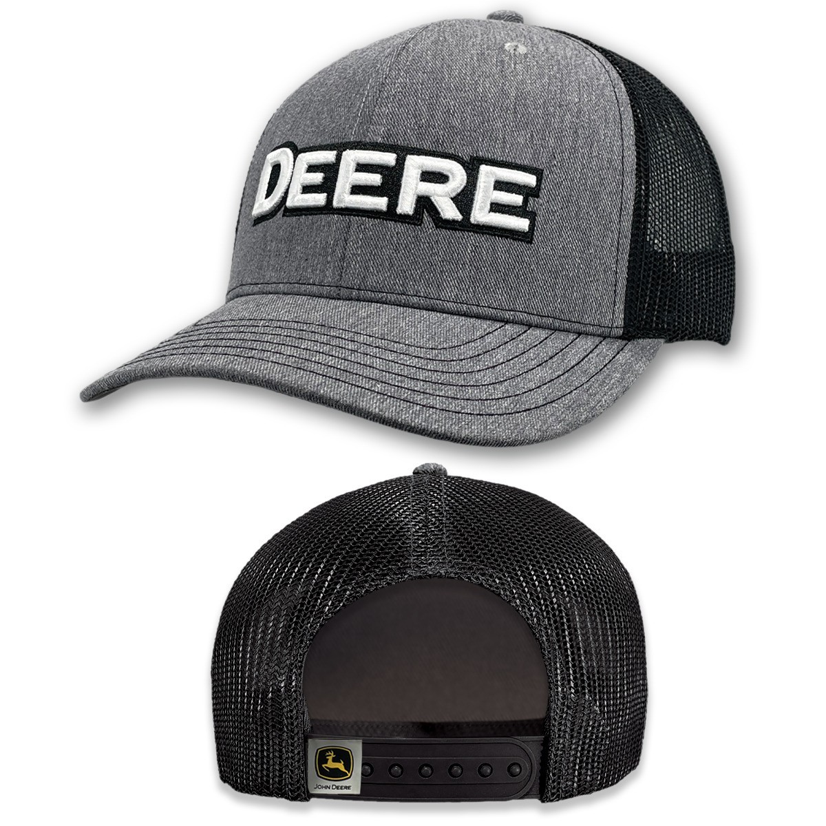 LP87129 – John Deere Unisex Heather Black Deere Print Embro Cap