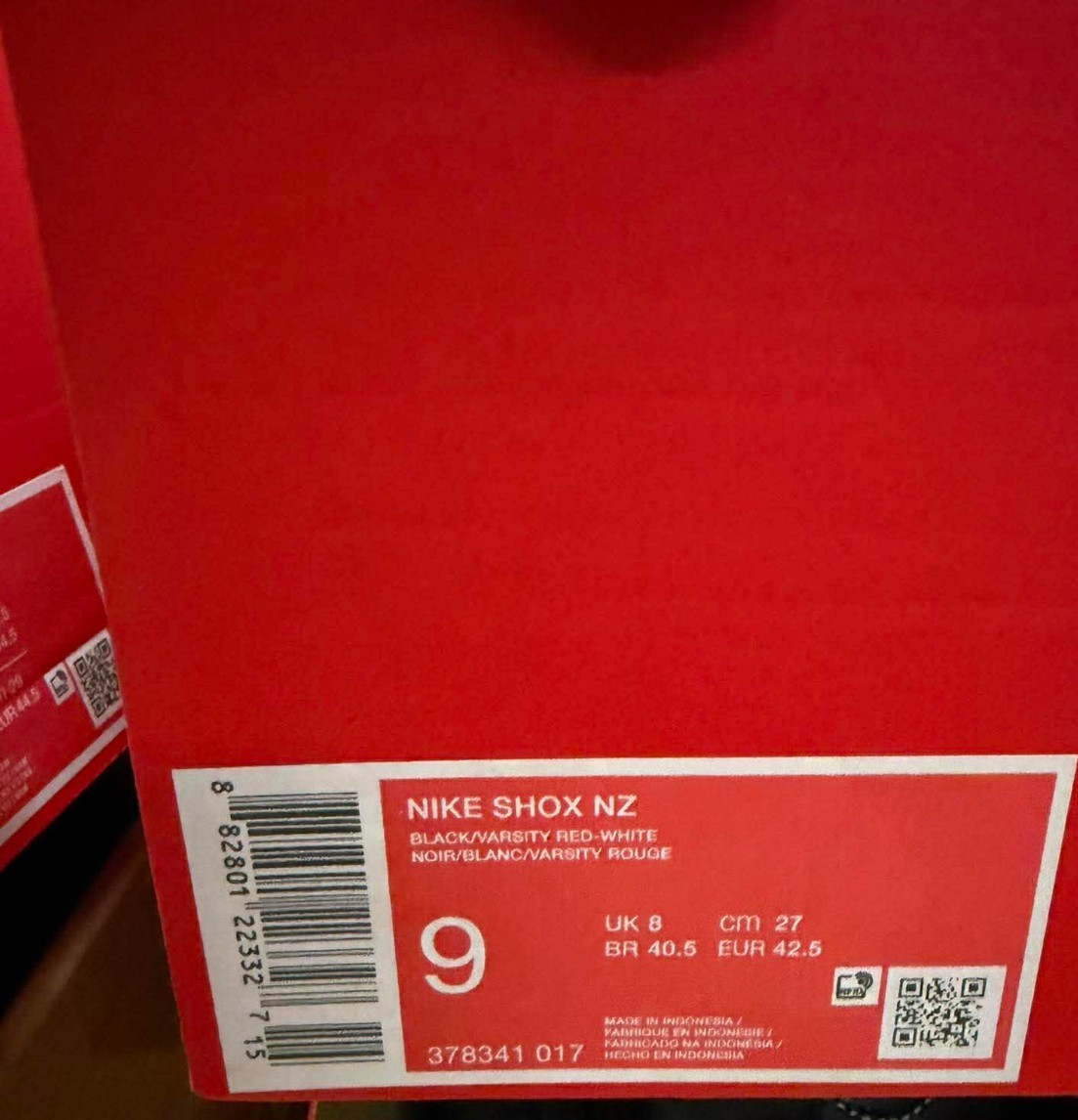 SIZE 9 – NEW Nike Shox NZ ‘Black Varsity Red’ 378341-017 SNEAKERS SHOES